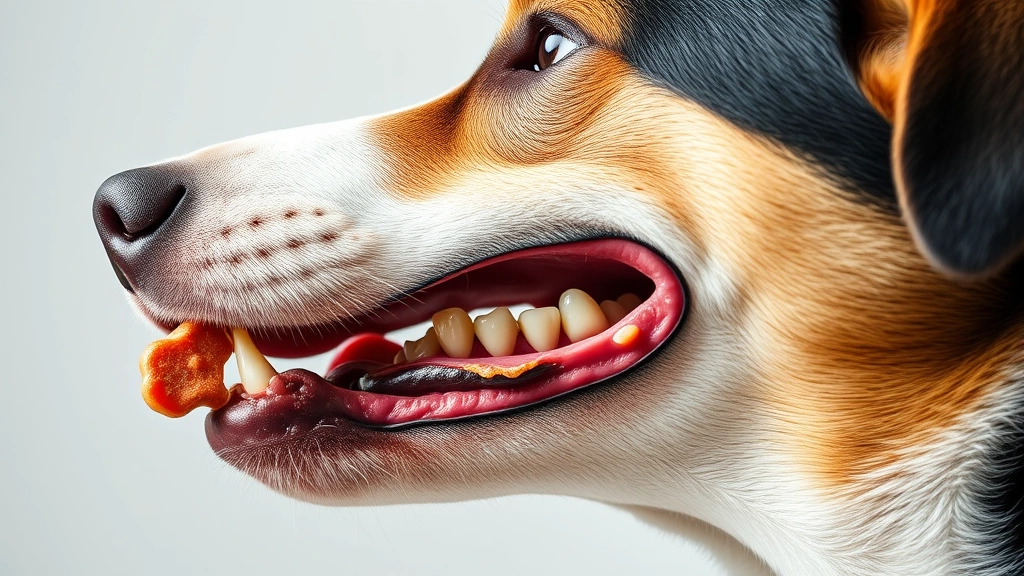 dental chews for dogs -
Photorealistic side-profile of a dog’s mouth with visibly clean teeth and