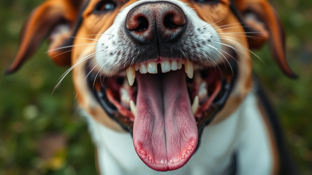 dental health feeding practices -
showing the dog’s teeth clearly
