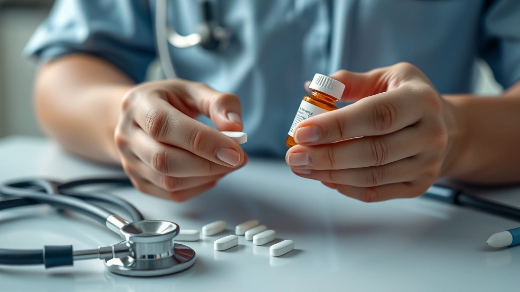 deworming medicine for dogs -
Photorealistic close-up of a veterinarian’s hands holding a small tablet