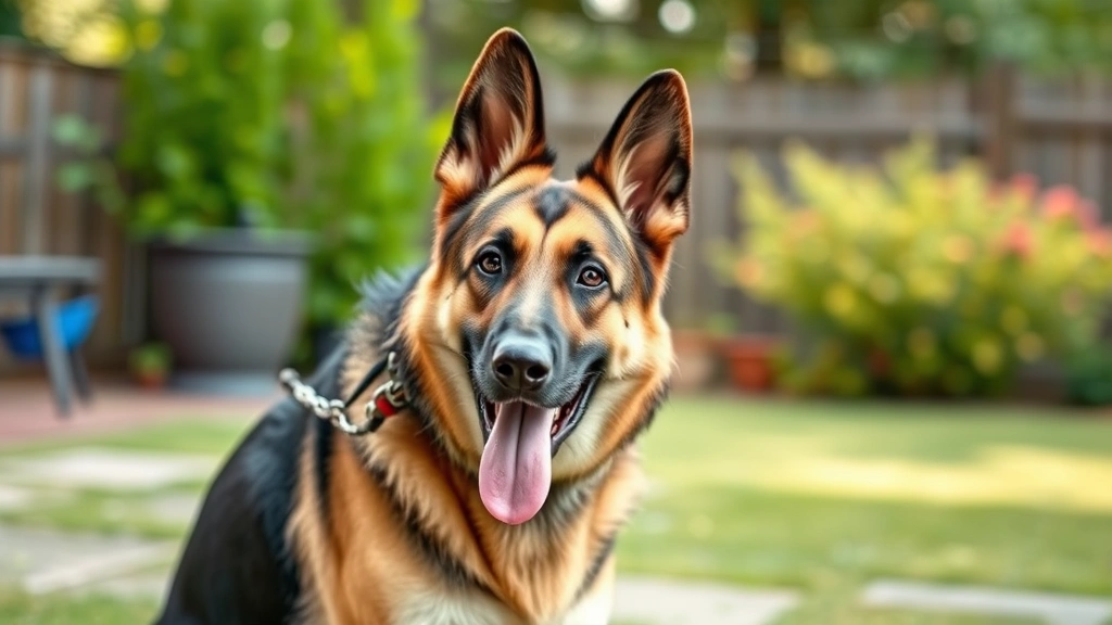 dhlpp vaccine for dogs -
Adult German Shepherd dog looking healthy and happy in a backyard setting, phot