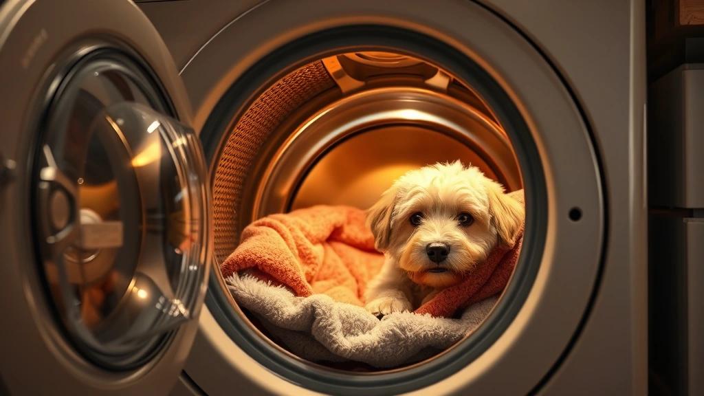 do dogs carry bed bugs -
Photorealistic photograph of a washing machine with dog bedding and blankets in