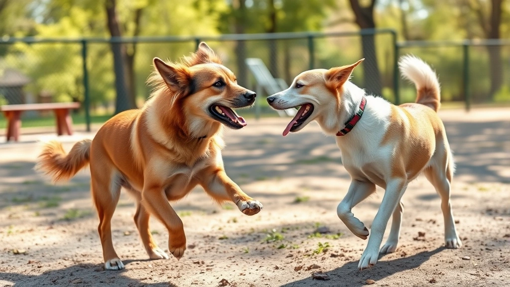 do dogs catch colds -
Photorealistic scene of two dogs playing together at a dog park on a sunny day,