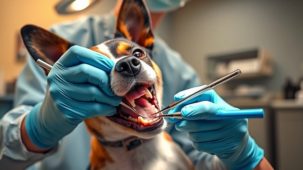 do dogs get braces -
Photorealistic image of a veterinary orthodontist examining a small dog’s