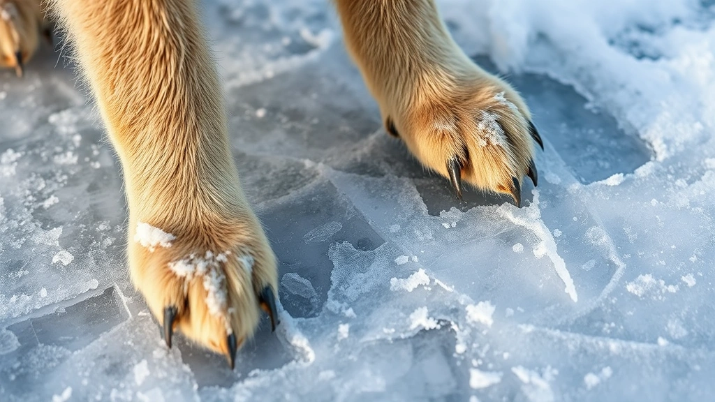 do dogs get cold -
Dog paws on icy ground with frost and snow, showing vulnerability to cold surfa