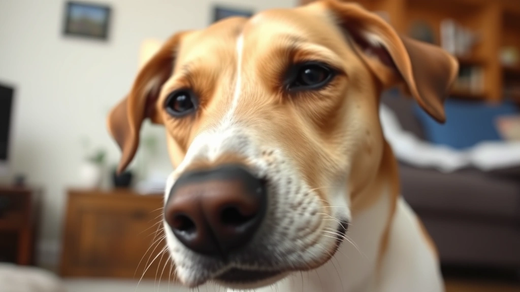 do dogs get headaches -
A close-up of a dog’s face showing subtle signs of distress, with slightl