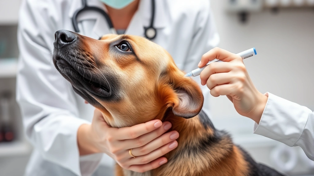 do dogs get headaches -
A veterinarian gently examining a dog’s head and neck area during a check