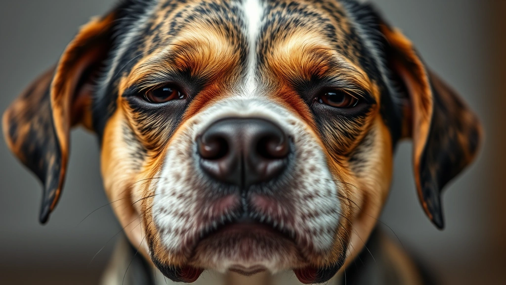 do dogs get reflux -
Close-up of a dog’s face showing signs of digestive discomfort, sad expre
