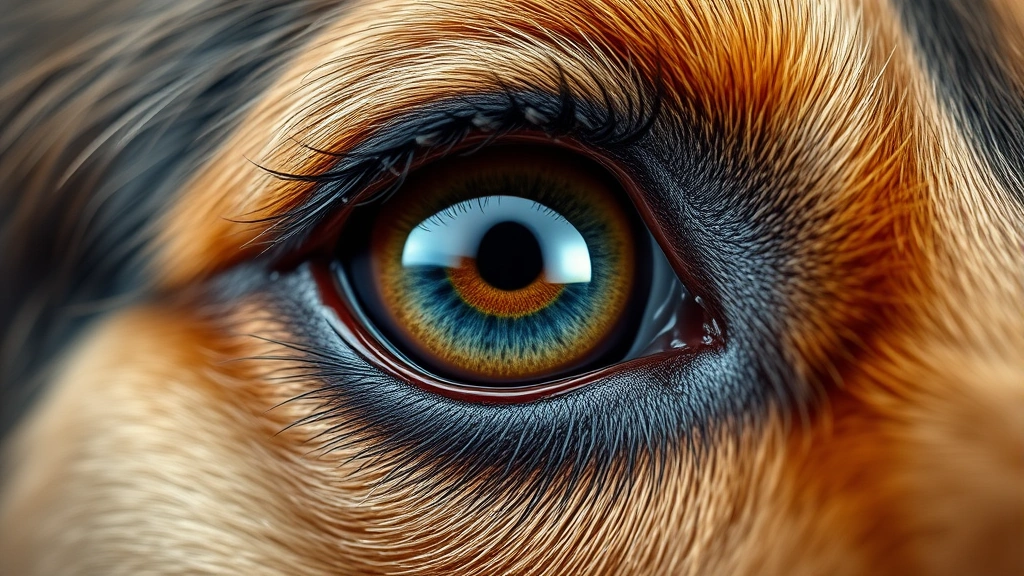 do dogs have eyelashes -
Photorealistic macro photograph of dog eye anatomy showing eyelash structure an
