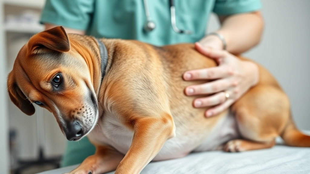 do dogs have hairballs -
A veterinarian examining a dog’s abdomen during a check-up
