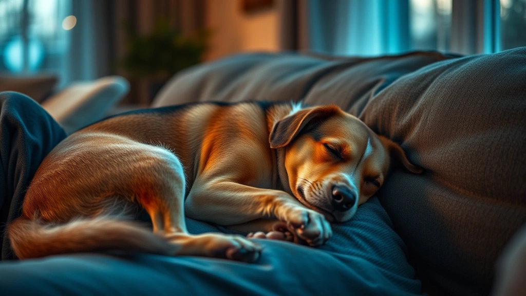 do dogs know you love them -
Dog sleeping peacefully on owner’s lap on a couch, both in relaxed comfor