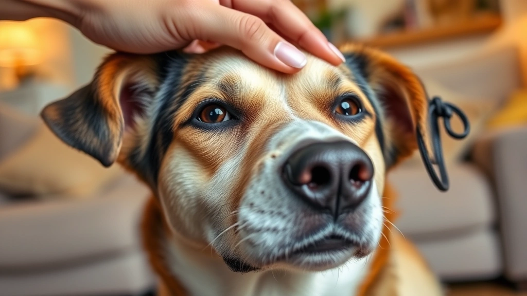 do dogs like being petted -
Close-up of dog’s face with soft eyes and relaxed ears while receiving ge