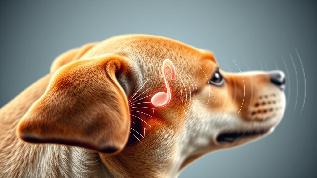 do dogs like music -
Close-up of a dog’s ear showing detailed anatomy, with sound waves illust