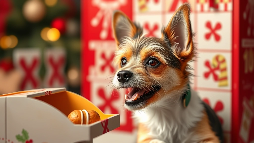 dog advent calendar -
Photorealistic image of a small terrier dog with a happy expression looking at 