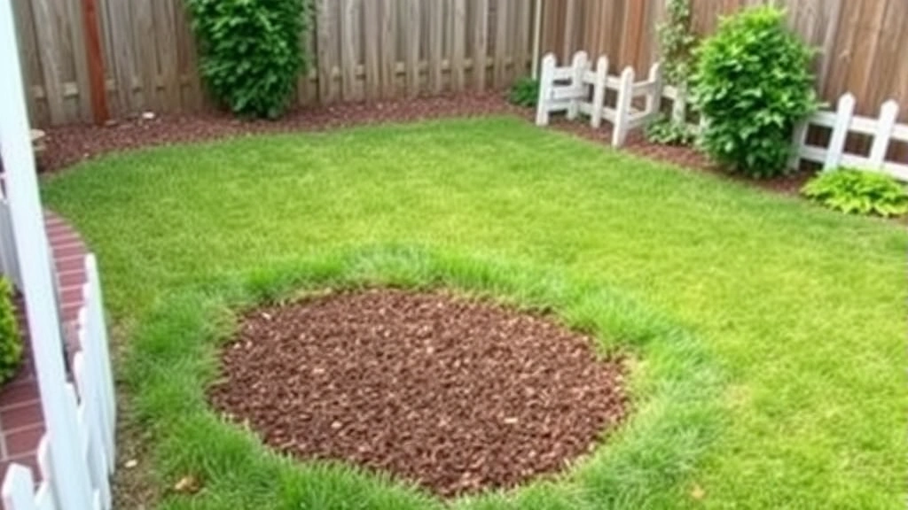 dog and poop -
Photorealistic image of a designated dog potty area with mulch ground cover in 