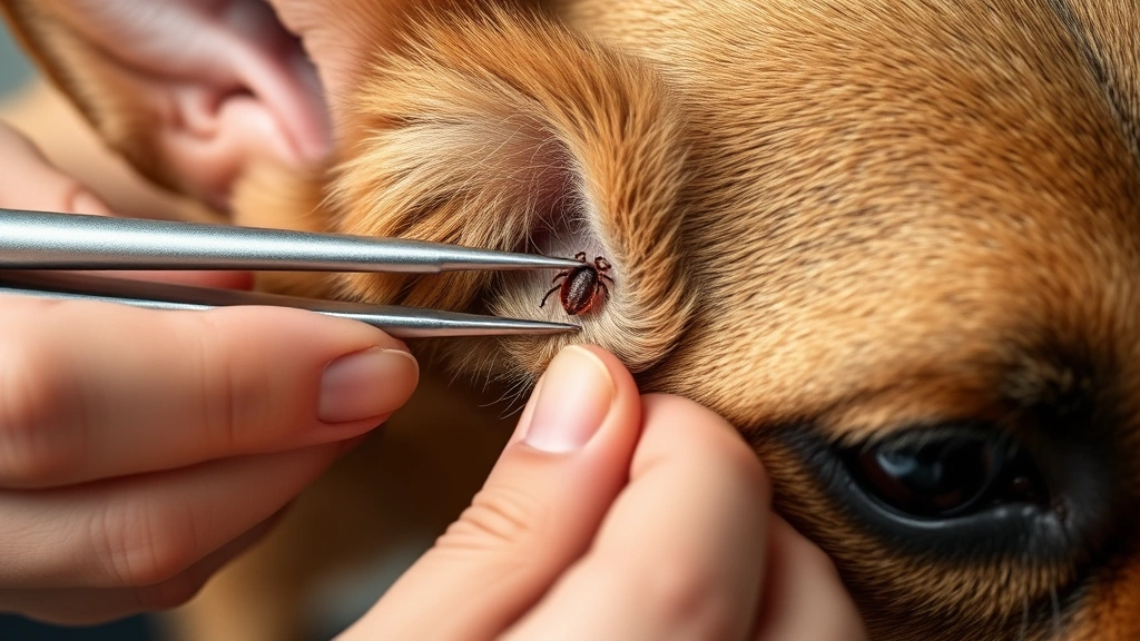 dog and tick bites -
Photorealistic image of a person’s hands using fine-tipped tweezers to ca