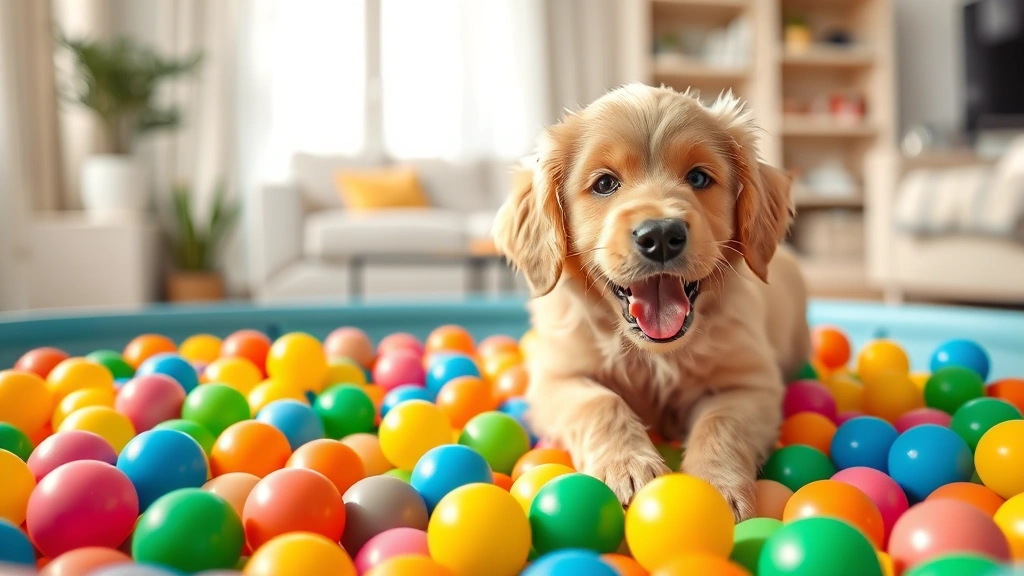 dog ball pit dog photo 0