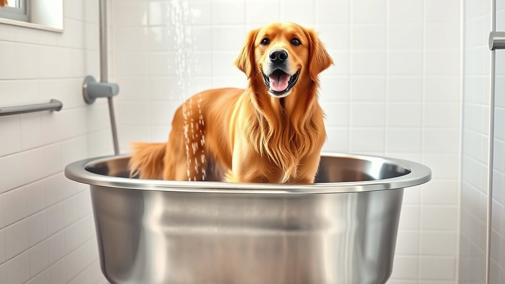 dog bath tub dog photo 0