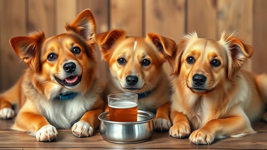 dog beer -
each dog with their own small serving bowl of dog beer
