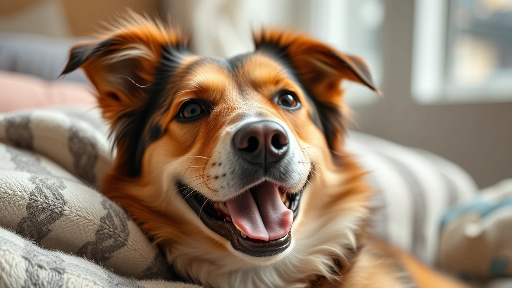 dog belly band -
dog looking relaxed and happy
