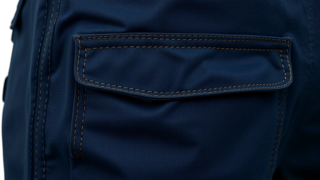 dog bird shorts -
Photorealistic close-up of reinforced seams and specialized pocket details on n