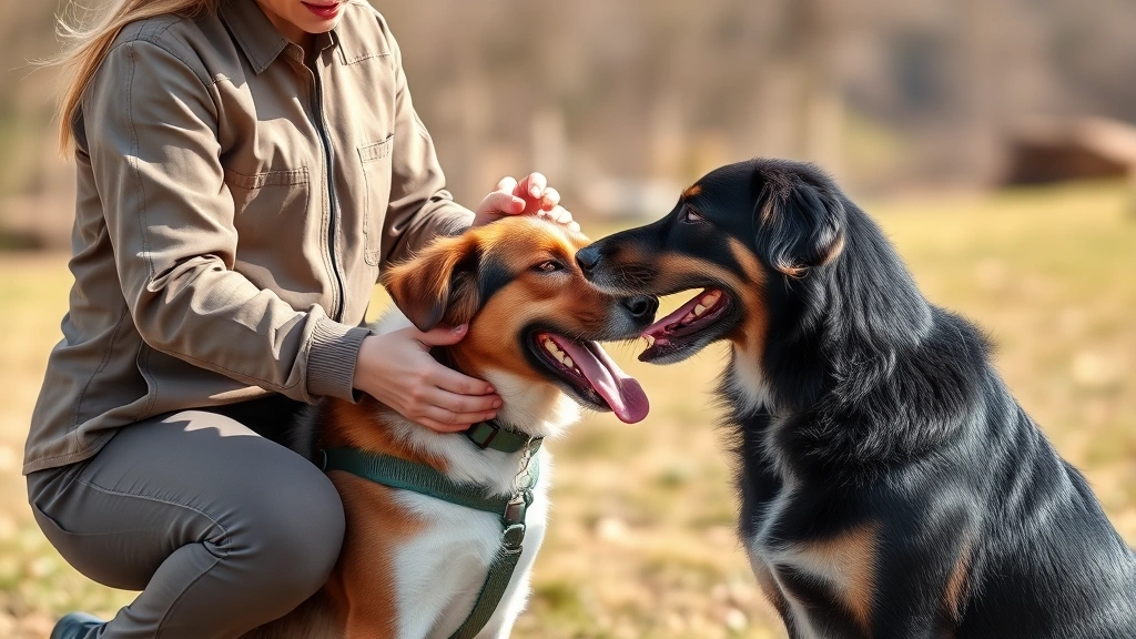 dog bj -
A professional dog trainer working with a medium-sized dog in a training sessio