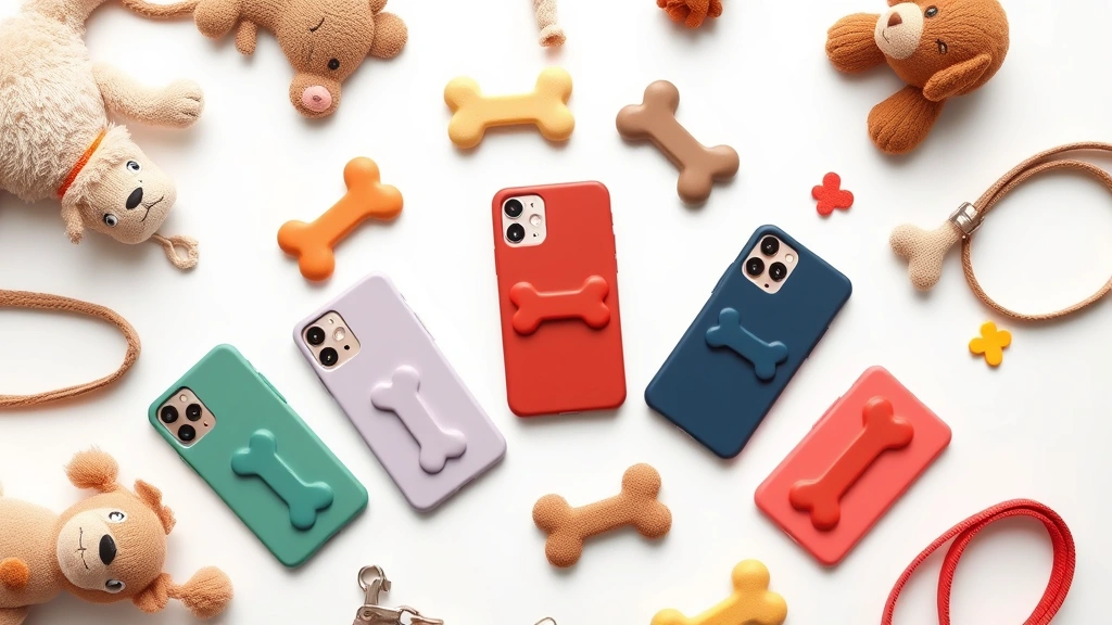 dog&bone -
Photorealistic flat lay composition of multiple dog&bone phone case colors