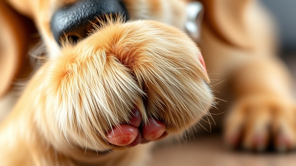 dog chewing paws dog photo 0