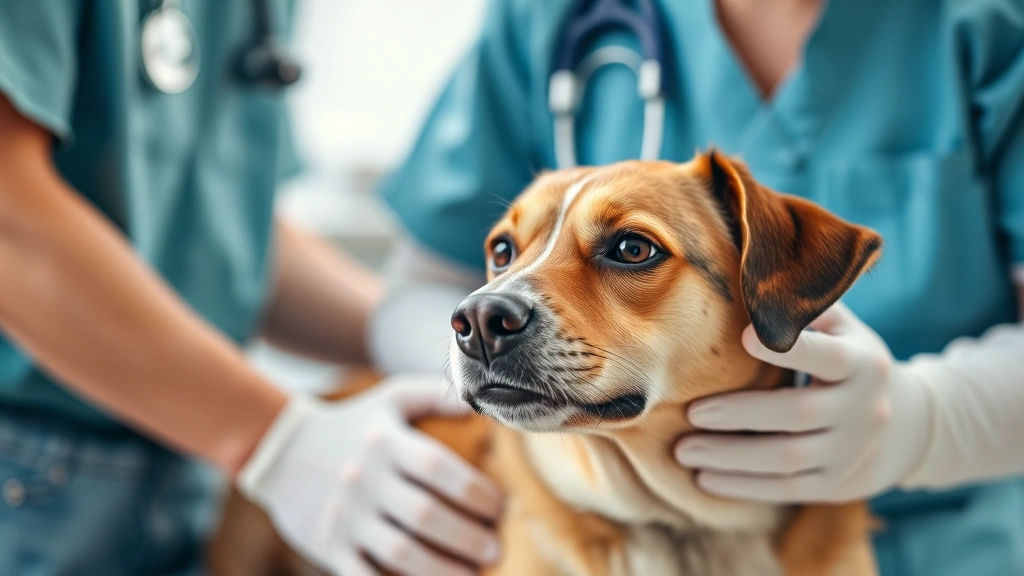 dog congestive heart -
comfortable dog receiving veterinary care
