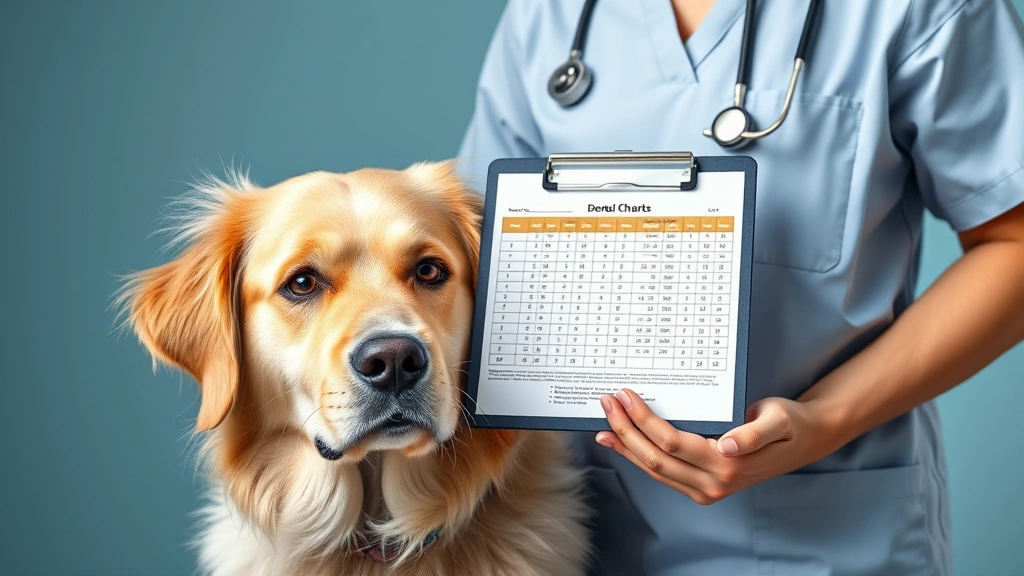 dog dental chart -
Photorealistic image of a veterinarian holding a dental chart clipboard next to