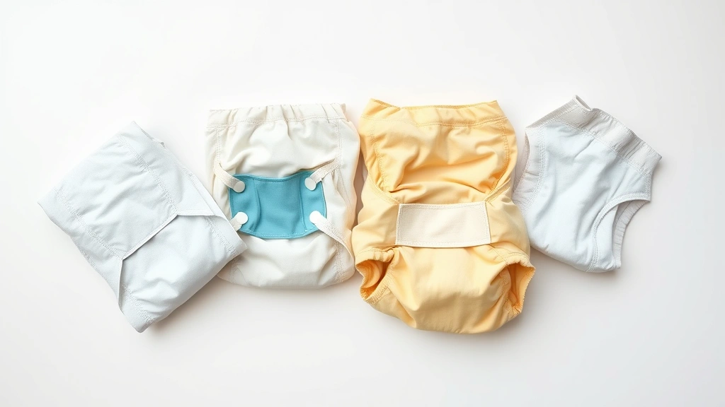 dog diapers female -
Photorealistic overhead view of four different types of dog diapers arranged on