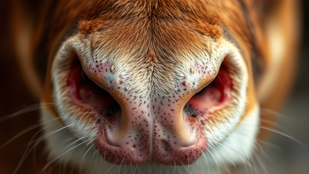 dog dry nose -
crusty nose texture