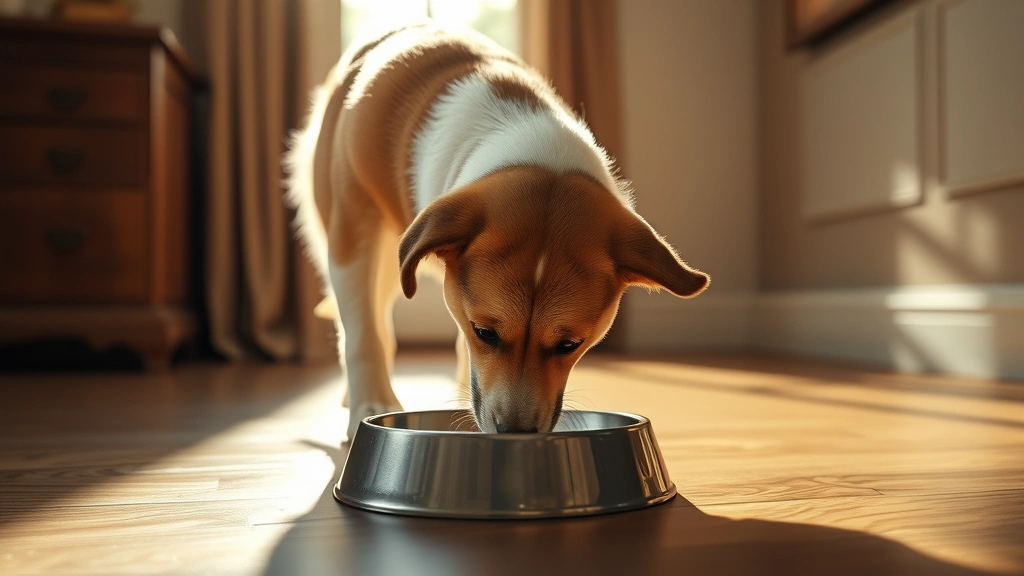dog dry nose -
Photorealistic image of a dog drinking water from a bowl indoors with natural s