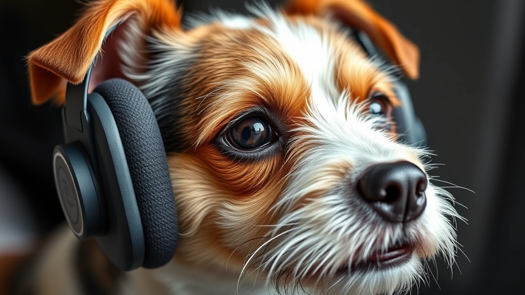 dog ear muffs -
Close-up of adjustable dog ear muffs with padded ear cups on a small terrier&#8