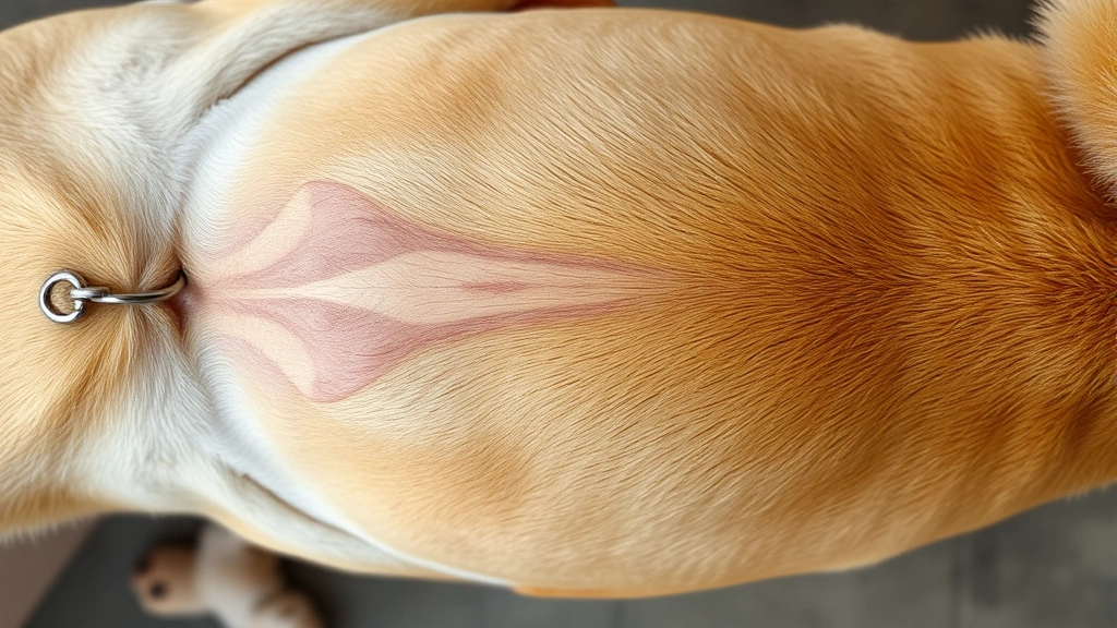 dog food measurement -
Close-up overhead view of a dog’s ribcage area showing proper body condit