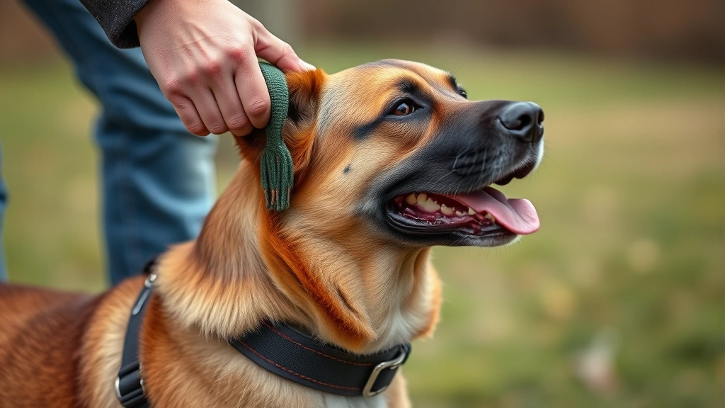 dog harness with handle -
Photorealistic close-up of a person’s hand gripping a padded harness hand