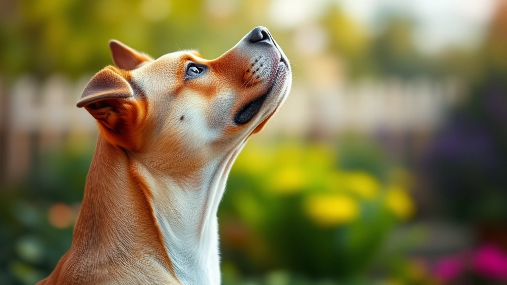 dog head -
Photorealistic side profile of a dog’s head tilted upward and to the side