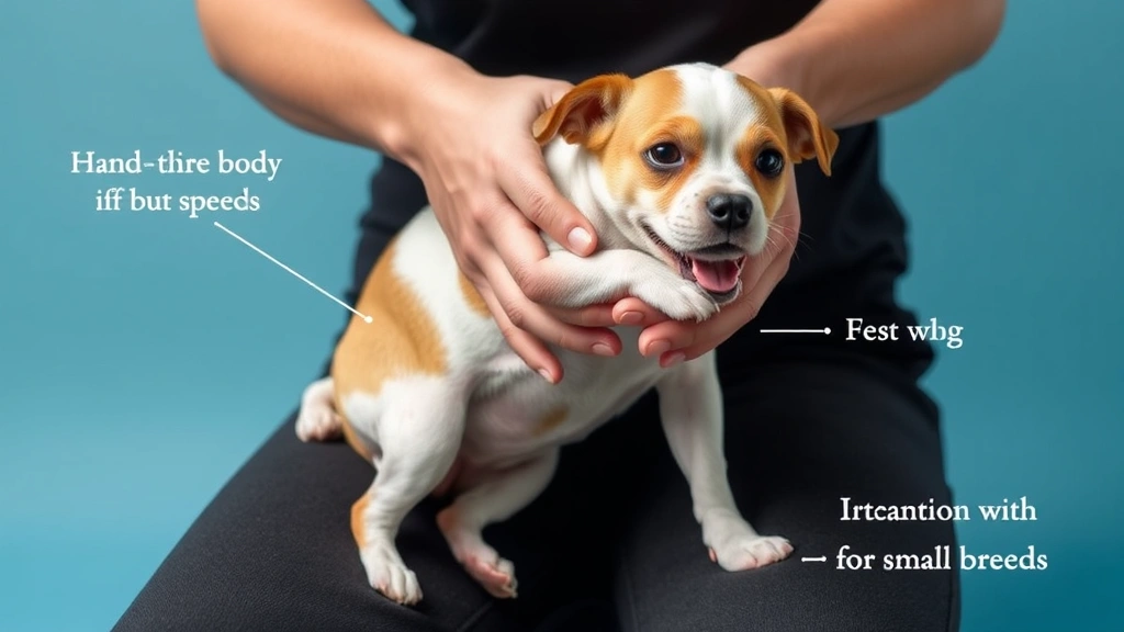 dog heimlich -
Photorealistic image of a small dog being held in someone’s lap in the pr