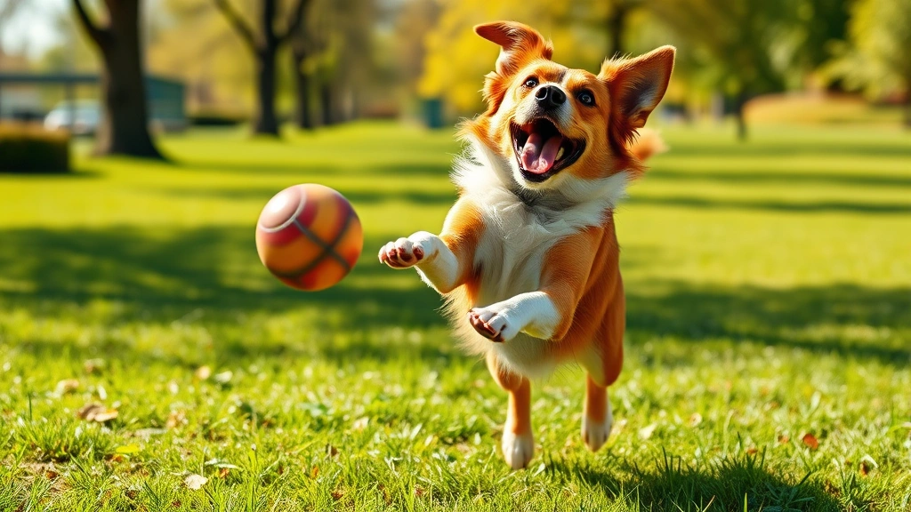dog howling -
Photorealistic image of a dog playing fetch outdoors in a park, mid-jump catchi
