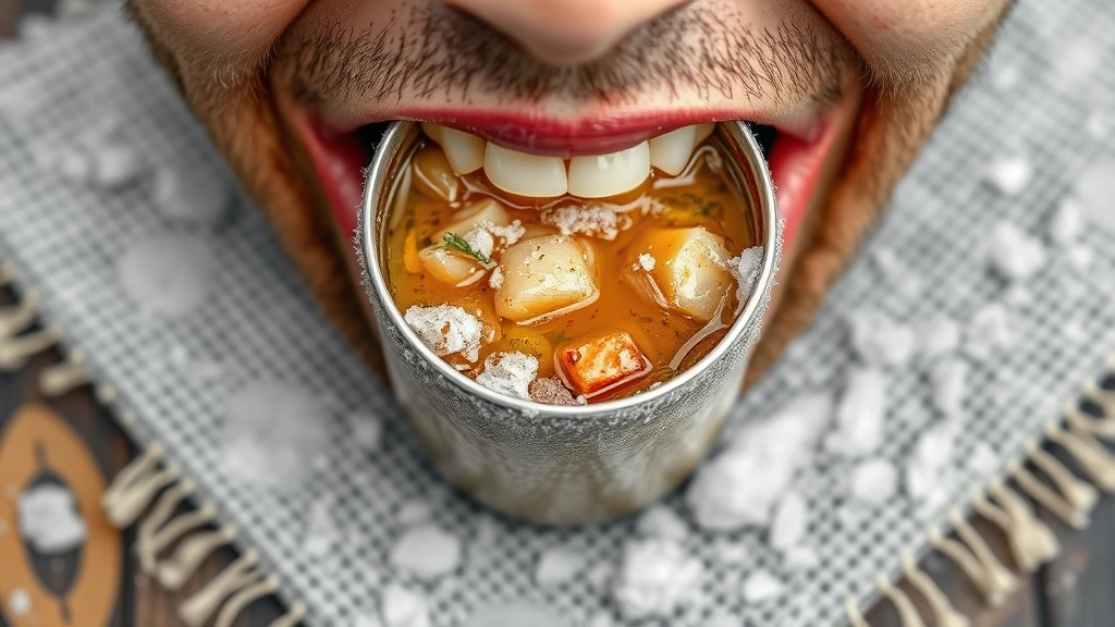 dog lick mat -
showing the mat secured at mouth level with frozen broth on it
