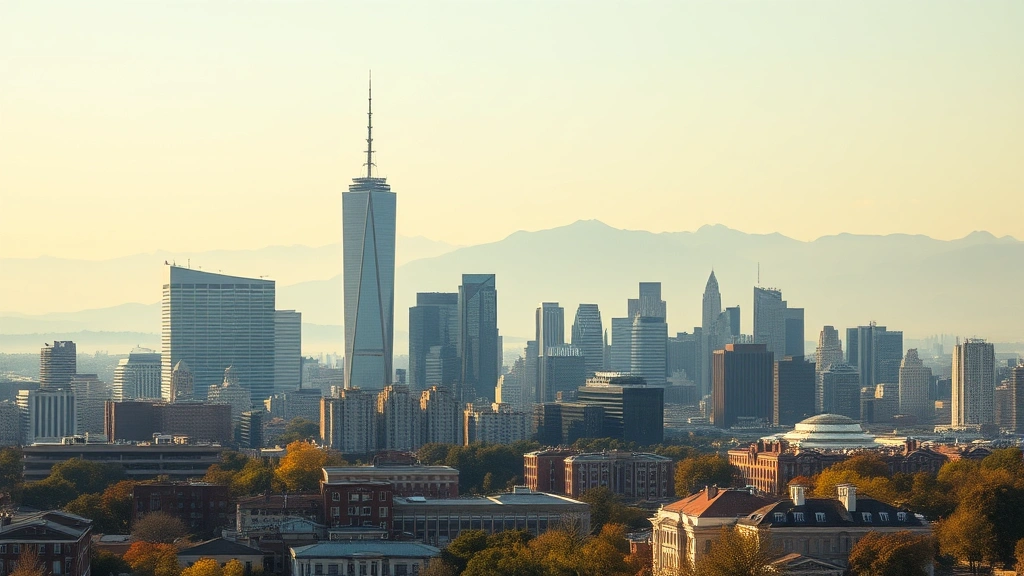 dog litter box -
city skyline in background
