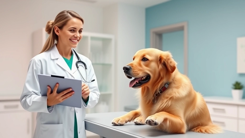 dog loose stool and vomiting -
Photorealistic image of a female veterinarian in white coat holding a clipboard