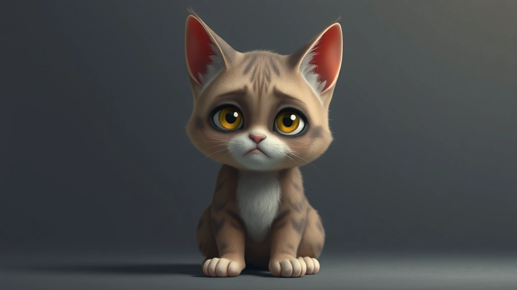 dog man petey -
Photorealistic portrait of a cat character showing vulnerable emotional express