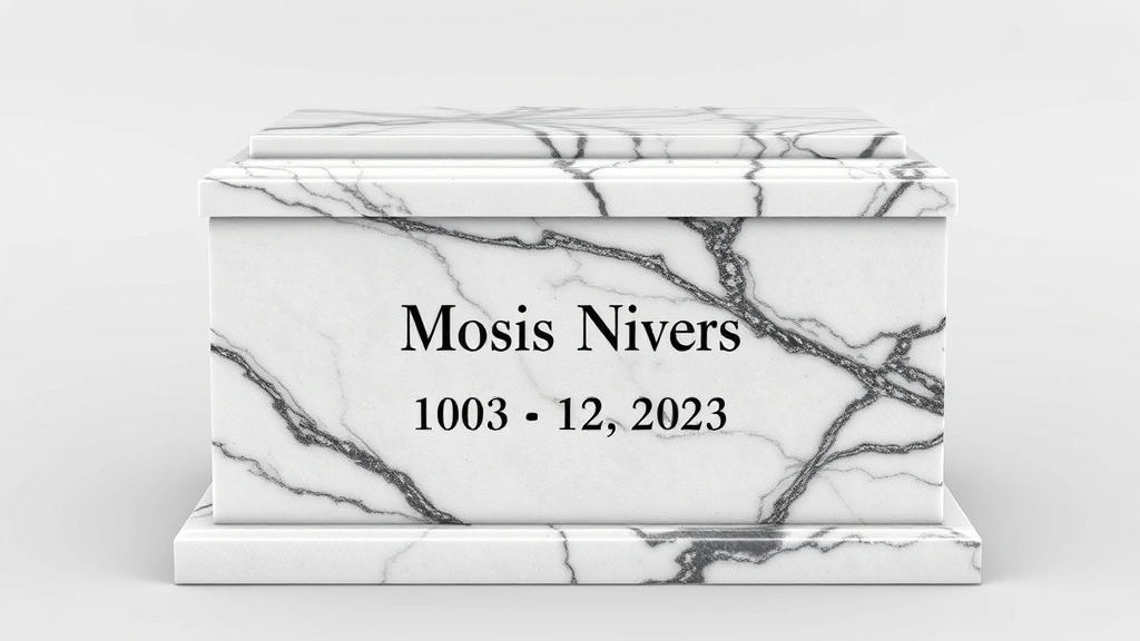 dog memorial gifts -
Photorealistic image of an elegant personalized marble pet urn with engraved na