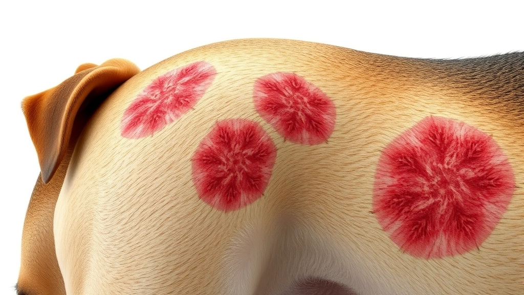 dog mites -
Photorealistic image of a dog’s skin condition showing red inflamed patch
