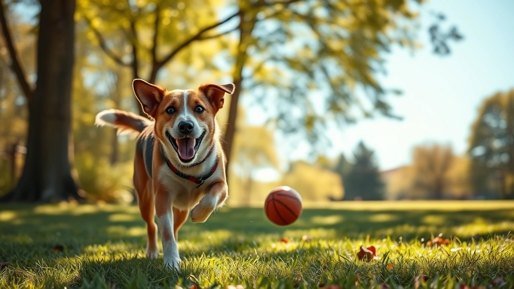 dog mom -
Photorealistic image of a dog playing fetch in a sunny park with trees in backg