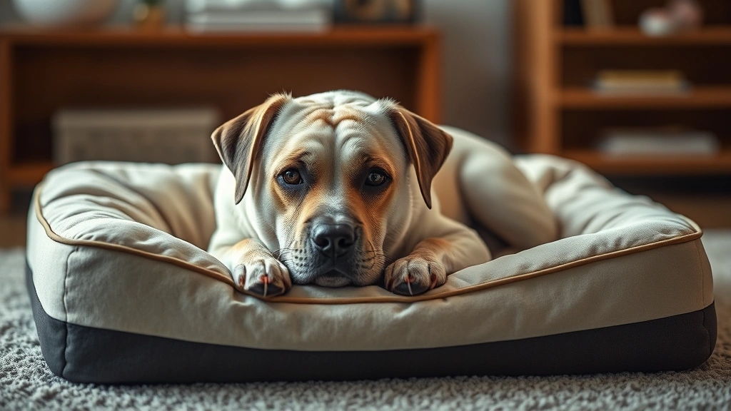 dog panting at night -
Photorealistic image of a senior dog wearing an orthopedic memory foam bed in s