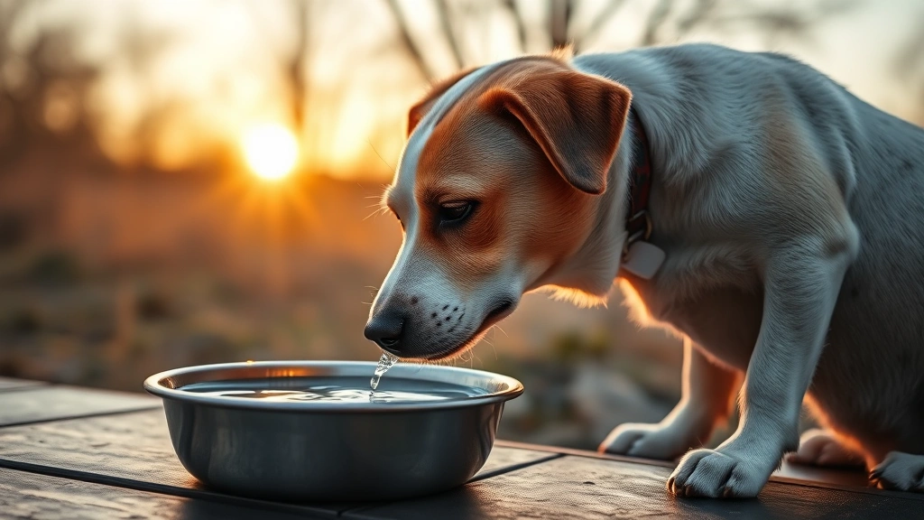 dog panting at night -
Photorealistic image of a dog drinking fresh water from a bowl during evening t