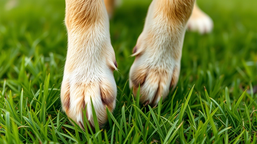 dog paw yeast infection -
Photorealistic image of healthy dog paws on grass after being dried
