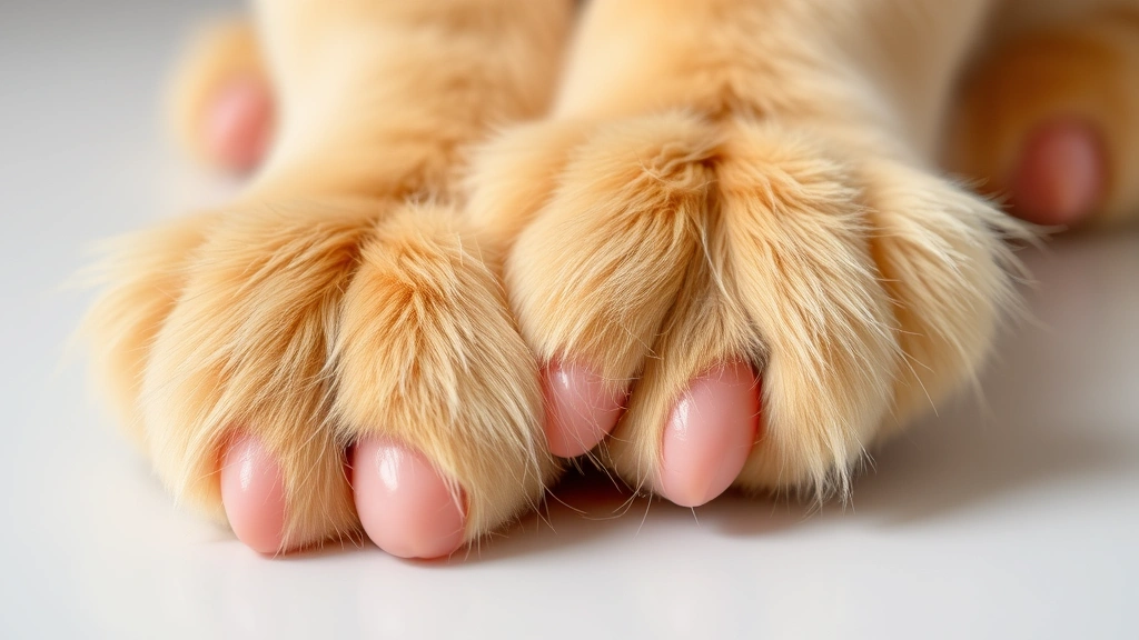 dog paw yeast infection -
showing clean pink paw pads and healthy fur between toes
