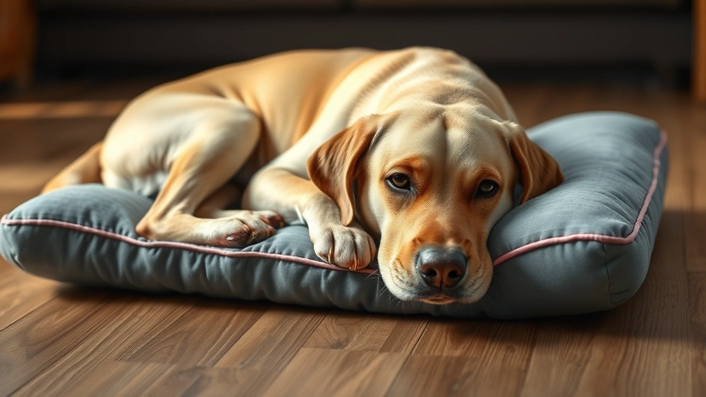 dog pillow -
Photorealistic image of a senior labrador resting on a cooling gel dog pillow
